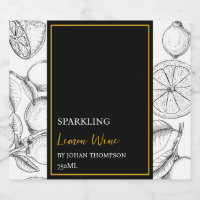 Elegant Fruit Sparkling Lemon Lime Wine Label