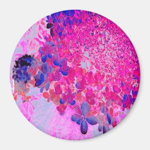 Elegant Fuchsia and Dark Blue Limelight Hydrangea Magnet