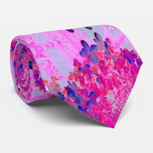 Elegant Fuchsia and Dark Blue Limelight Hydrangea Tie