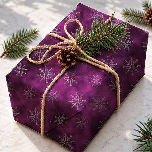 Elegant fuchsia Christmas snowflakes holidays Wrapping Paper