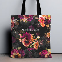 Elegant fuchsia orange floral monogram