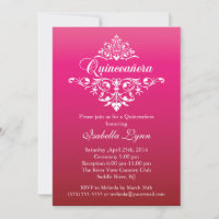 Elegant Fuchsia Pink Ombre Quinceañera Party