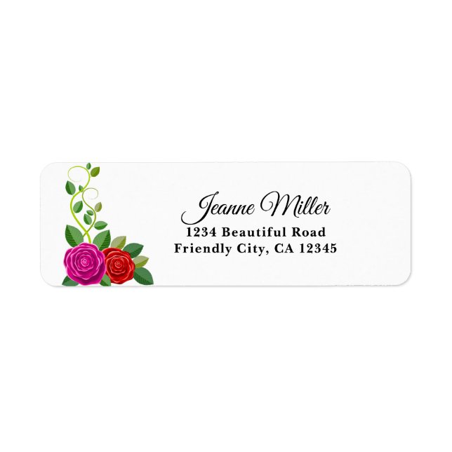 Elegant Fuchsia Pink & Red Rose Flower (Front)