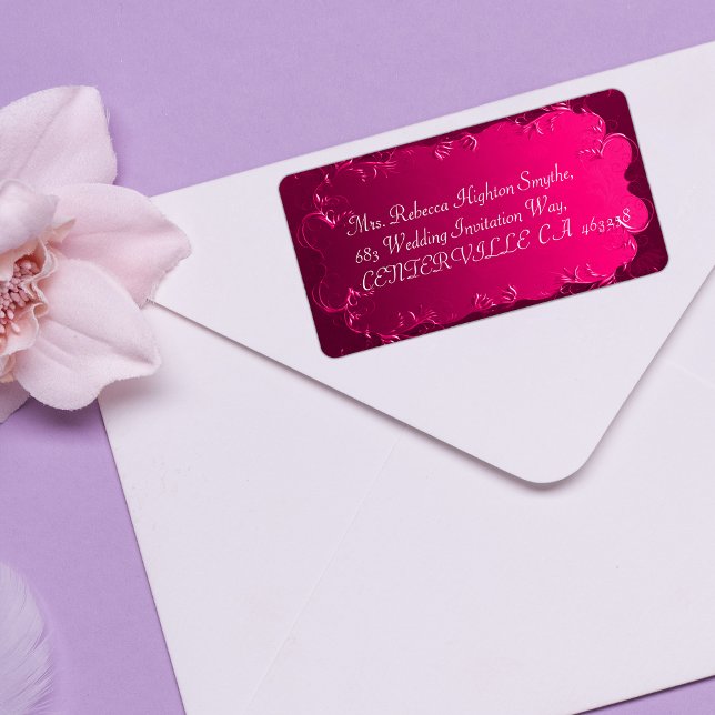 Elegant Fuchsia Pink Wedding Address Labels (Creator Uploaded)