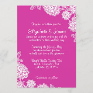 Elegant Fuchsia Wedding Invitations