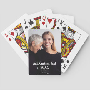 Elegant Full Photo Vertical Custom Text Playing Cards