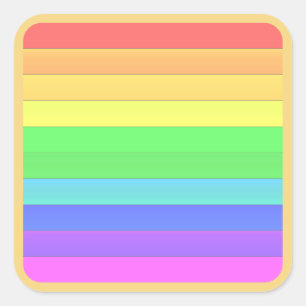 Elegant & Fun Colourful Rainbow Stripes Square Sticker