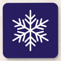 Elegant Fun White Nordic Snowflake On Navy Blue