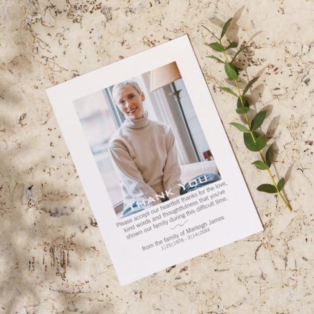 Elegant Funeral Celebration of Life Thank You Card (Creator Uploaded)