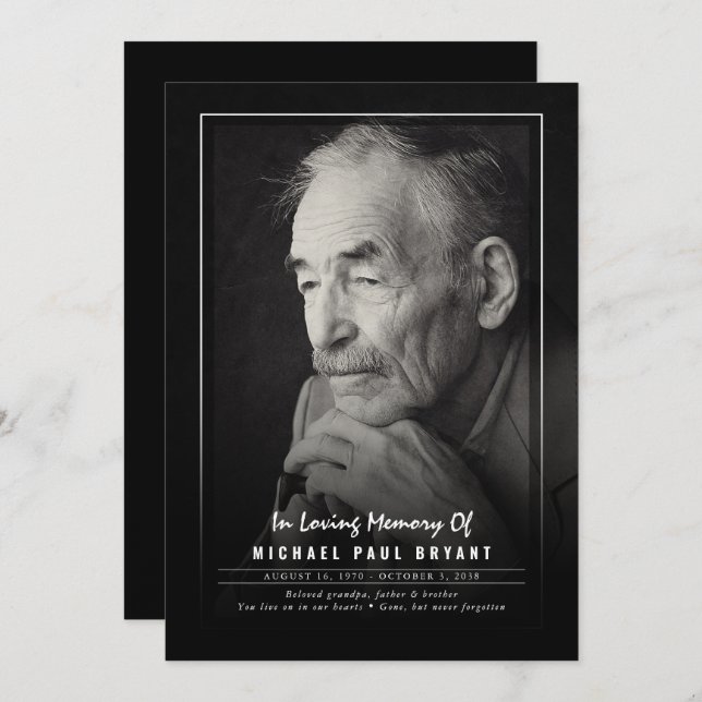 Elegant Funeral Ceremony Programs With Photo Programme (Front/Back)