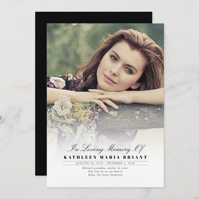 Elegant Funeral Ceremony Programs With Photo Programme (Front/Back)