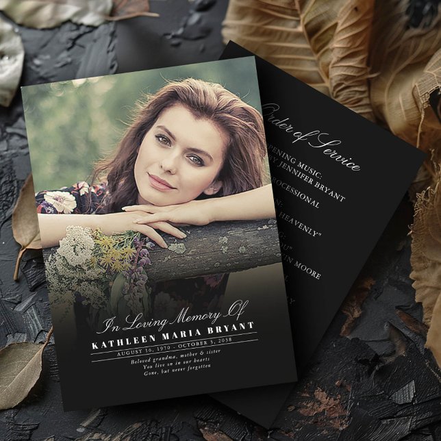 Elegant Funeral Ceremony Programs With Photo Programme (Order of Service Funeral Ceremony Programs With Photo)
