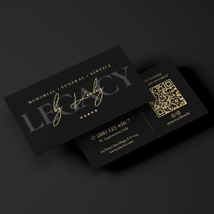 Elegant Funeral Director Memorial Black Mortician Business Card