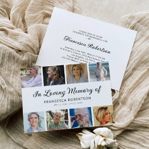 Elegant Funeral Memorial Celebration of Life Invitation