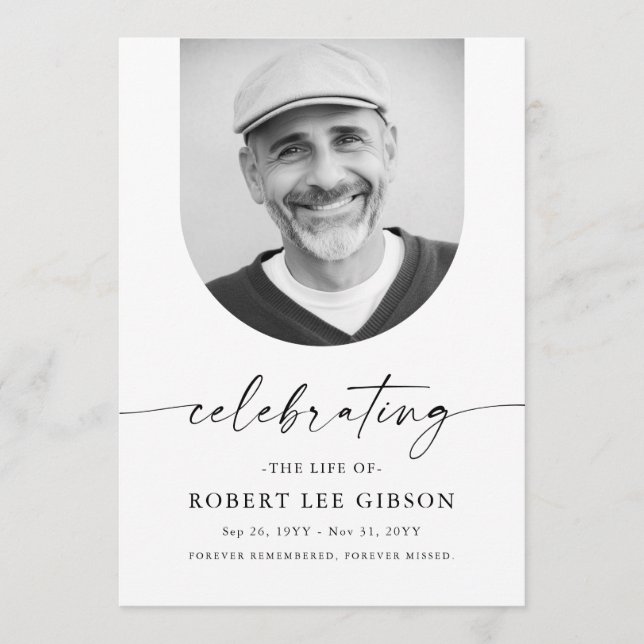 Elegant Funeral Memorial Celebration Of Life Programme (Front)