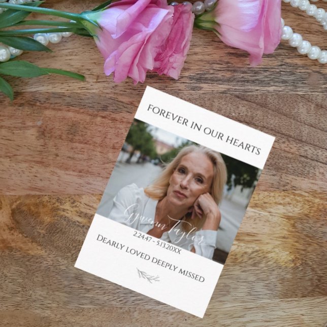 Elegant Funeral Memorial Photo Prayer Card (Creator Uploaded)