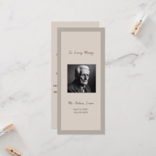 Elegant Funeral Memorial Service Bookmark  Card