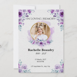 Elegant Funeral Memorial Thank You Card