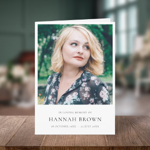 Elegant Funeral Minimalist Order of Service Programme