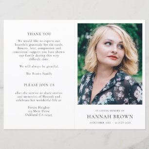 Elegant Funeral Order of Service Memorial Program