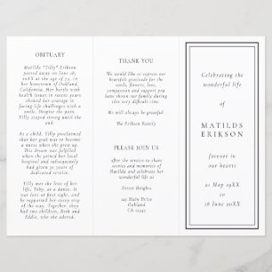 Elegant Funeral Order of Service Trifold Program