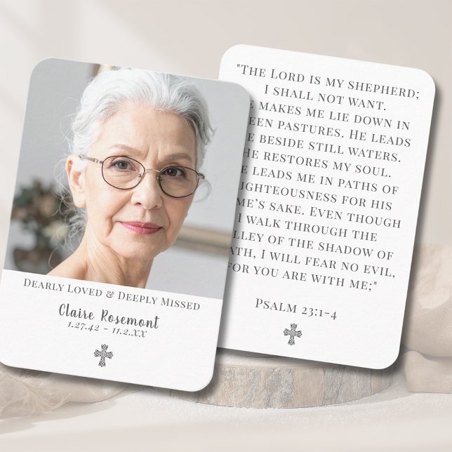 Elegant Funeral Photo Cross Prayer Card (Elegant Funeral Photo Cross Prayer Card
)