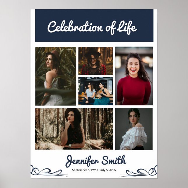 Elegant Funeral Welcome Sign Collage (Front)