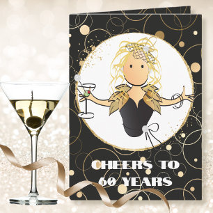 Elegant Funny 60th Woman Birthday Martini  Card