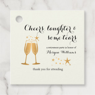 Elegant Funny Cheers Laughter Tears Retirement  Favour Tags