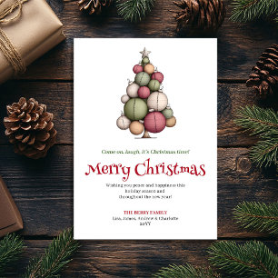 Elegant funny Christmas tree greeting card