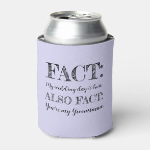 Elegant & Funny Fact Groomsman Proposal Light Blue Can Cooler