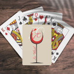 Elegant Funny Red Wine 70 so what 70th Birthday Playing Cards<br><div class="desc">Inspirational, positive and funny 70th birthday playing cards. The design has an abstract red wine glass with number 70. Quote 70 So what is inspirational and funny, and is perfect for a person with a sense of humour. You can change the age number with any other age. Great gift idea...</div>