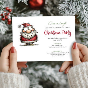 Elegant Funny Santa Claus Holiday Party Invitation