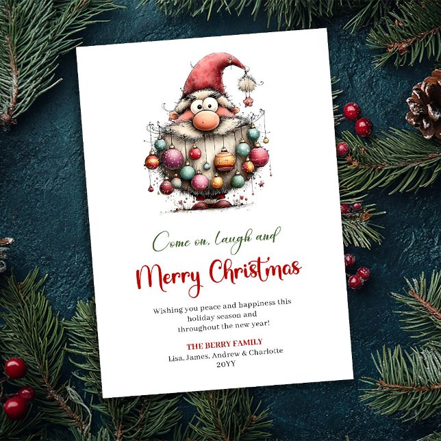 Elegant Funny Santa Watercolor Holiday Greeting (Elegant Funny Santa Watercolor Holiday Greeting)