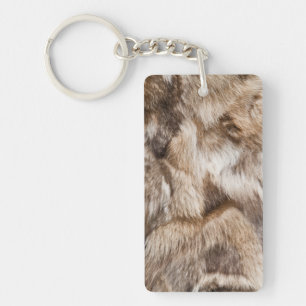 Elegant fur texture key ring