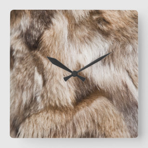 Elegant fur texture square wall clock
