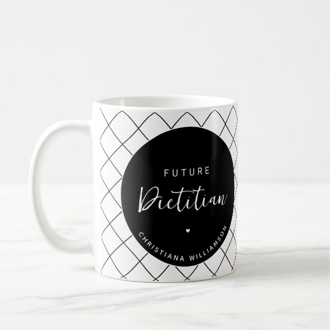 Elegant Future Dietician Personalised Coffee Mug (Left)