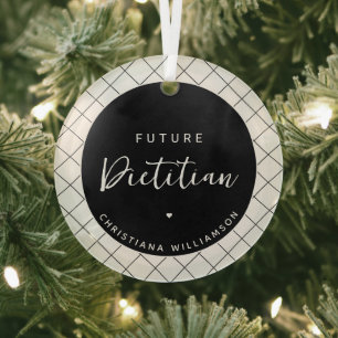 Elegant Future Dietician Personalised Glass Tree Decoration