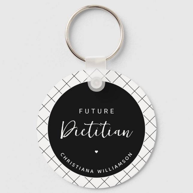 Elegant Future Dietician Personalised Key Ring (Front)