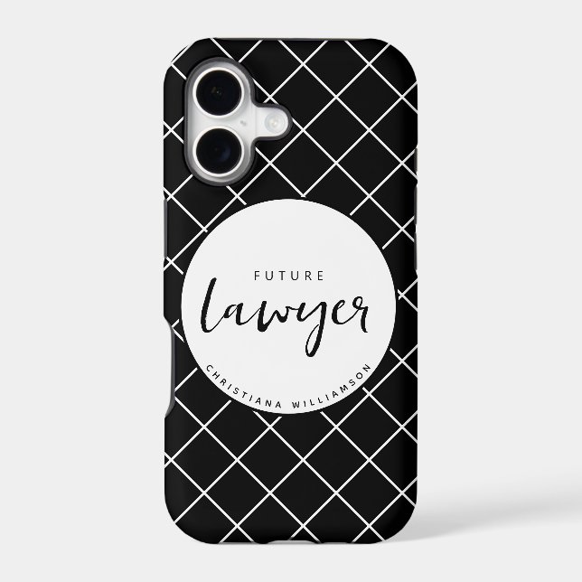 Elegant Future Lawyer Check Pattern Personalised (Back)
