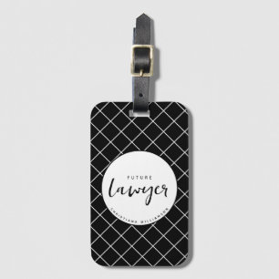Elegant Future Lawyer Check Pattern Personalised Luggage Tag
