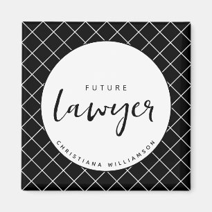 Elegant Future Lawyer Check Pattern Personalised Magnet