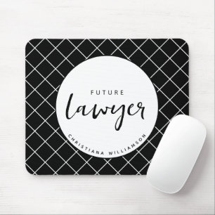 Elegant Future Lawyer Check Pattern Personalised Mouse Pad