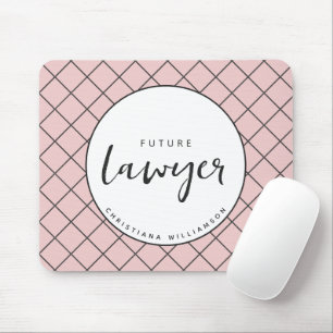 Elegant Future Lawyer Check Pattern Personalised Mouse Pad