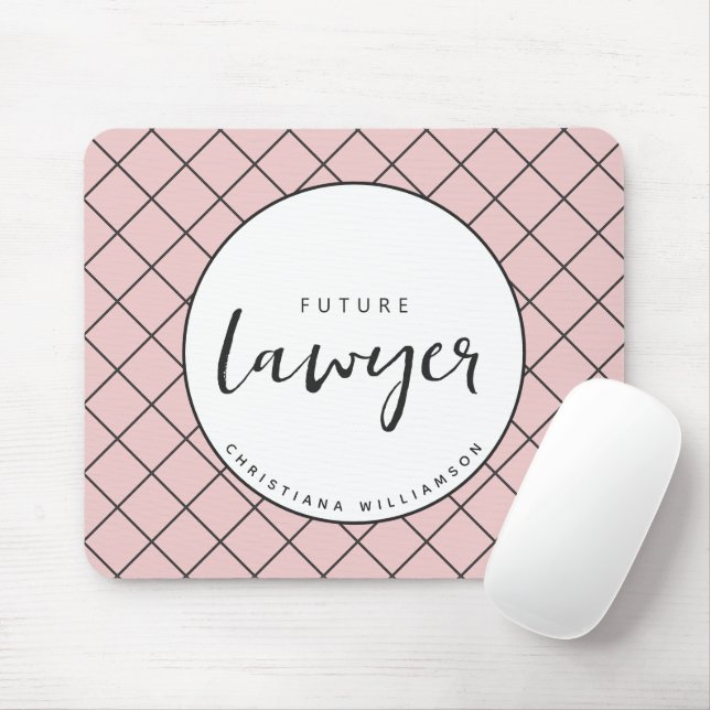 Elegant Future Lawyer Check Pattern Personalised Mouse Pad (With Mouse)