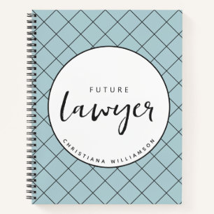 Elegant Future Lawyer Check Pattern Personalised Notebook