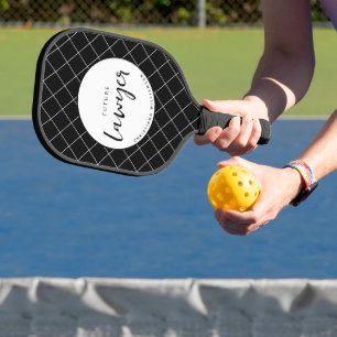 Elegant Future Lawyer Check Pattern Personalised Pickleball Paddle