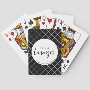 Elegant Future Lawyer Check Pattern Personalised Playing Cards