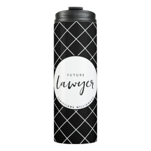 Elegant Future Lawyer Check Pattern Personalized Thermal Tumbler