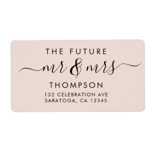 Elegant Future MR and MRS Script Modern Blush Pink